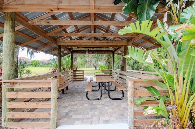 view of patio with a gazebo