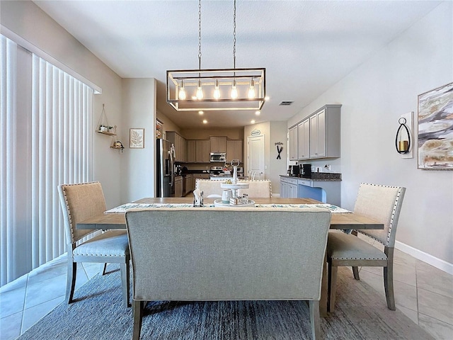 view of tiled dining space