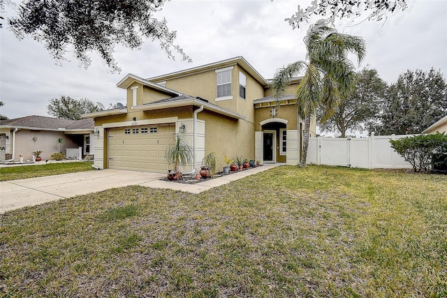 view of front facade with a front lawn