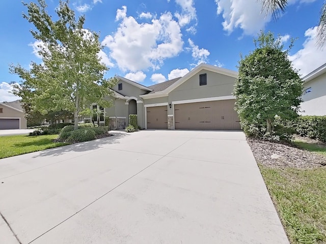 view of front of house with a garage