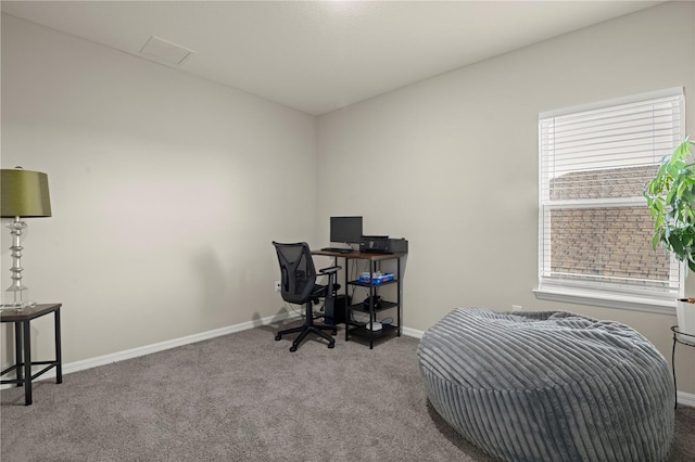 office area with carpet