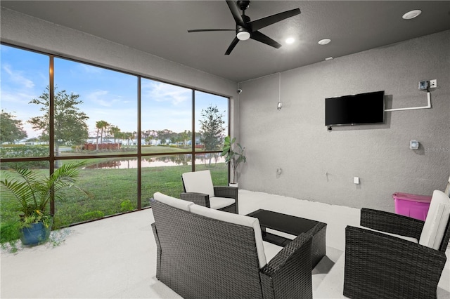 view of patio / terrace featuring outdoor lounge area and ceiling fan