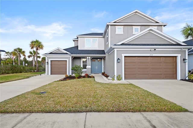 view of front of property featuring a front yard