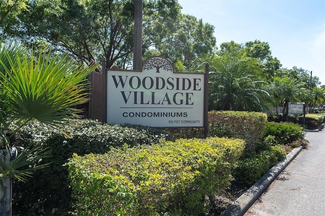 view of community sign