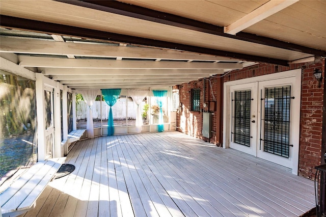 2005 E Crenshaw St, Tampa, FL 33610 - wooden deck with french doors
