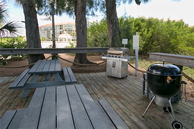 deck with grilling area