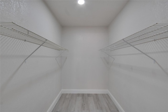 walk in closet featuring light hardwood / wood-style floors