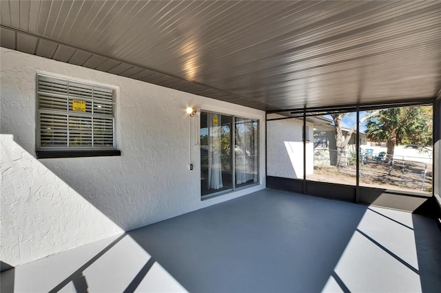 view of unfurnished sunroom