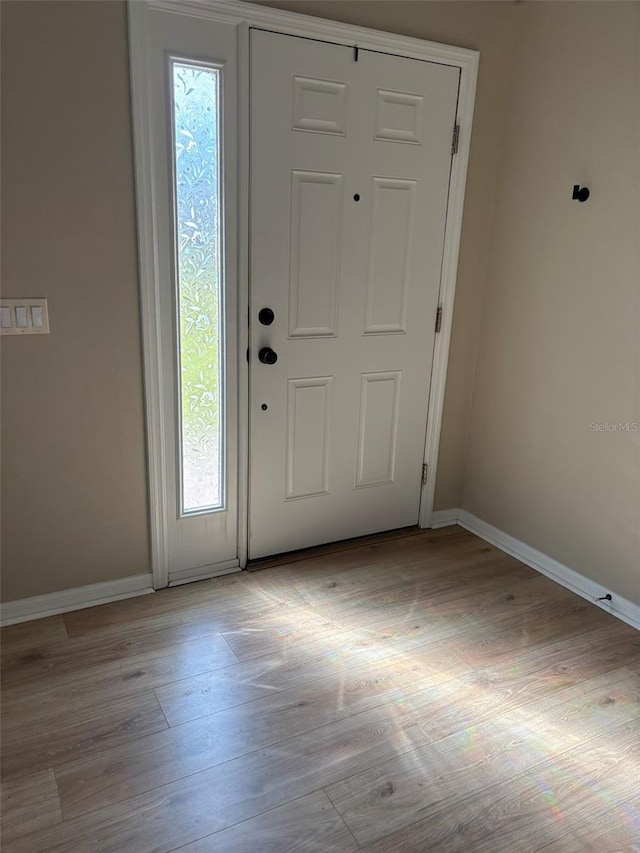 entrance foyer featuring light wood-type flooring