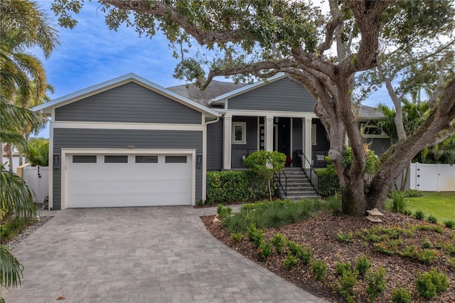 view of front facade with a garage