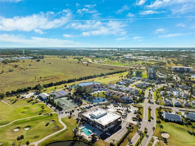 drone / aerial view with golf course view