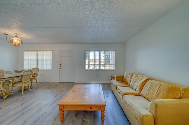 living room with wood-type flooring