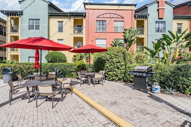 view of patio / terrace with a grill