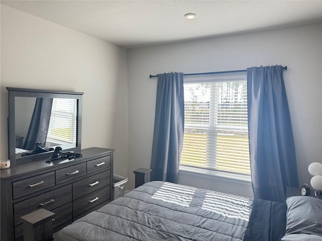 bedroom with a textured ceiling