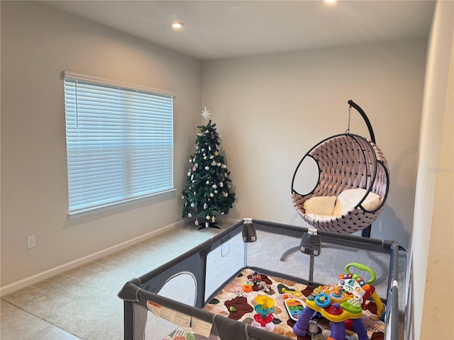 interior space with light colored carpet