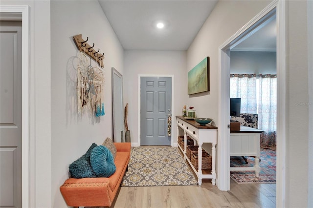 foyer featuring light hardwood / wood-style floors