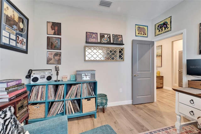 interior space with hardwood / wood-style floors