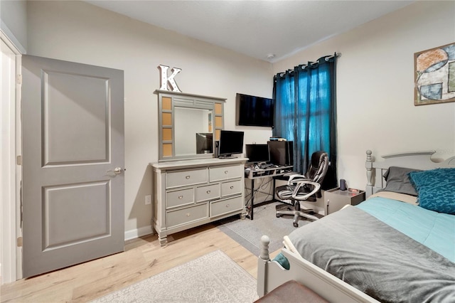 bedroom featuring light hardwood / wood-style floors