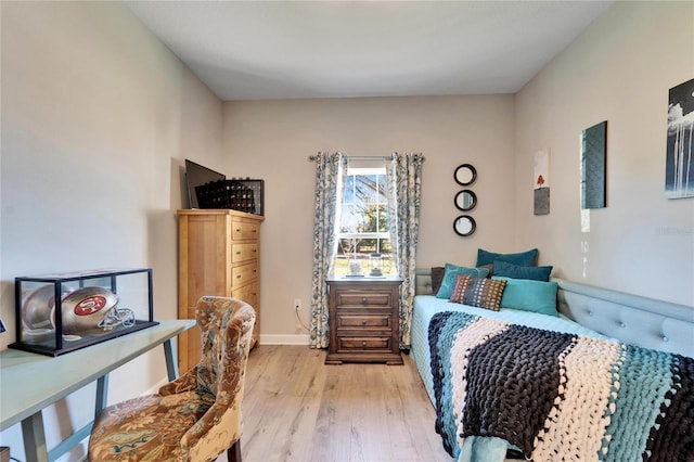 bedroom featuring light hardwood / wood-style flooring