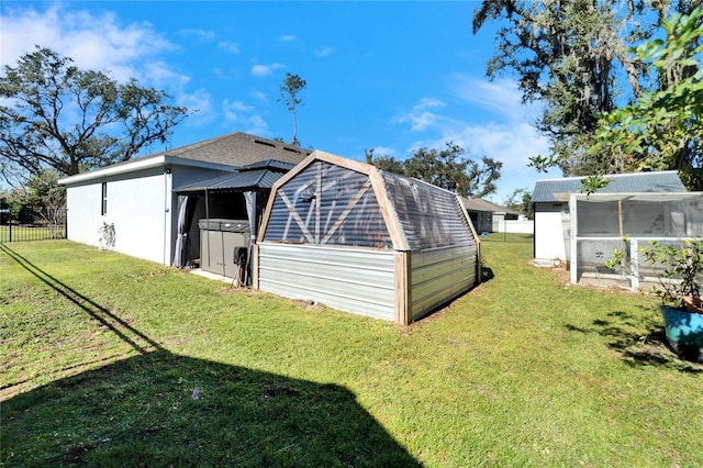 exterior space featuring a lawn