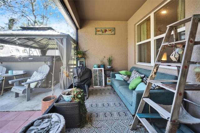 balcony with an outdoor hangout area