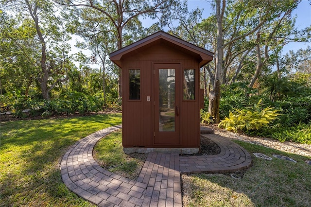 view of shed