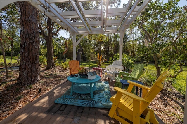 deck with a pergola