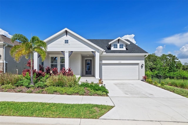 view of front of property featuring a garage