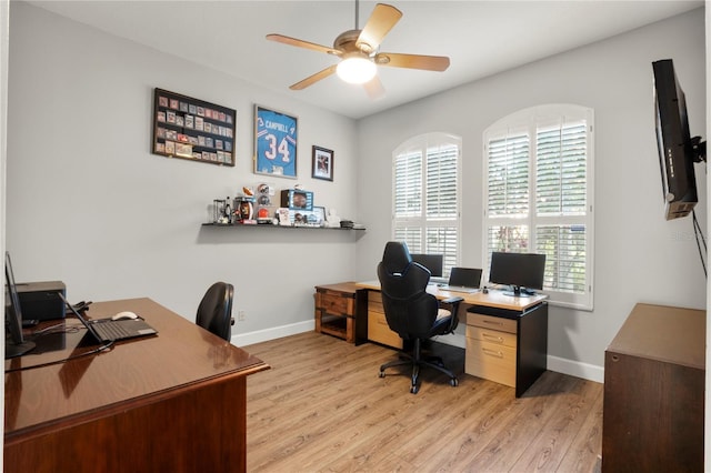 6020 Kestrel Point Ave, Lithia, FL 33547 - office space featuring ceiling fan and light wood-type flooring