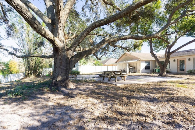 view of yard with a patio