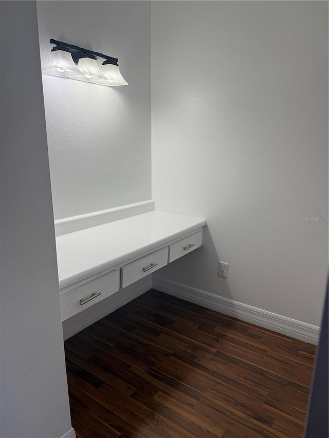 bathroom with wood-type flooring