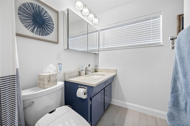 bathroom with toilet and vanity