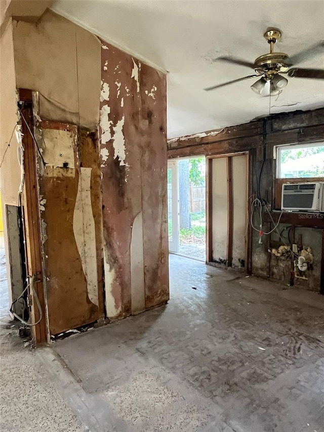 misc room featuring ceiling fan and cooling unit