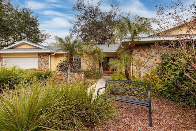 view of front of house with a garage