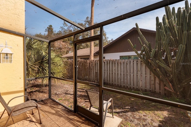 view of unfurnished sunroom