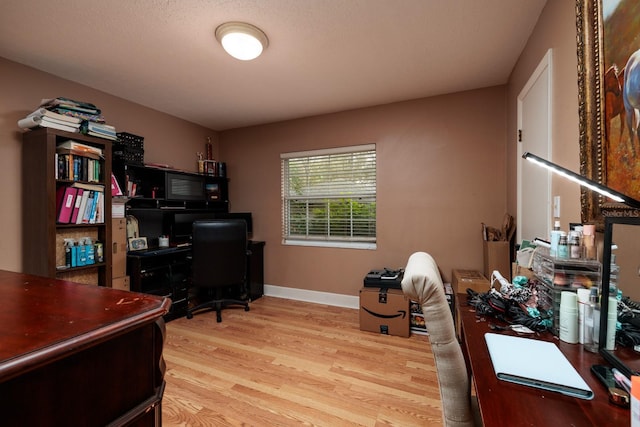 office featuring light hardwood / wood-style flooring