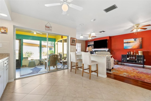 view of tiled living room