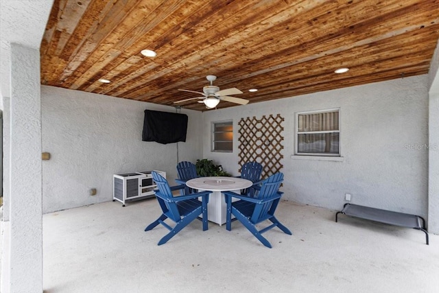 view of patio with ceiling fan