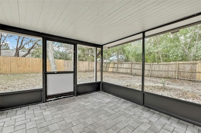 view of unfurnished sunroom