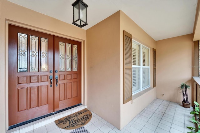 doorway to property with french doors