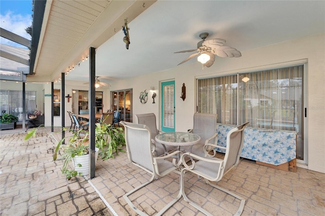 view of patio / terrace with ceiling fan