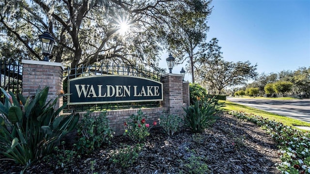 view of community sign