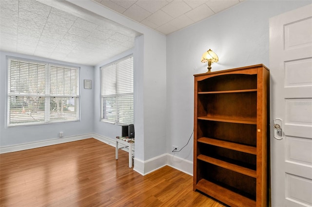 interior space with hardwood / wood-style floors