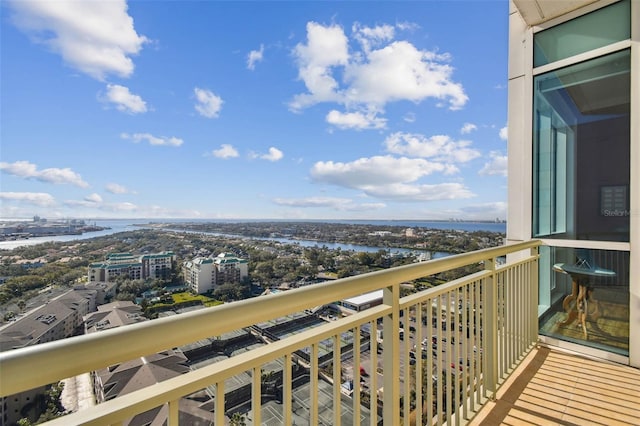 balcony with a water view