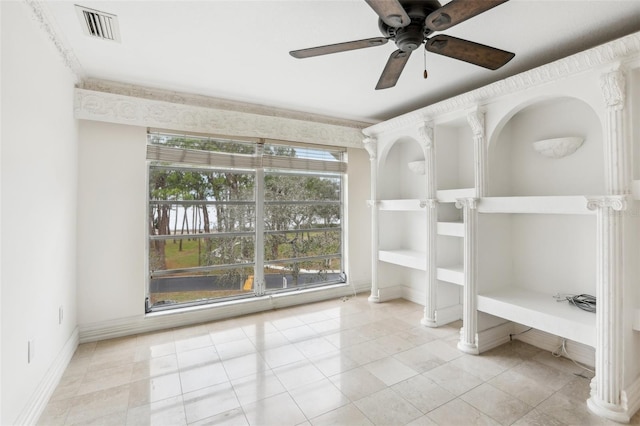 unfurnished bedroom featuring ceiling fan