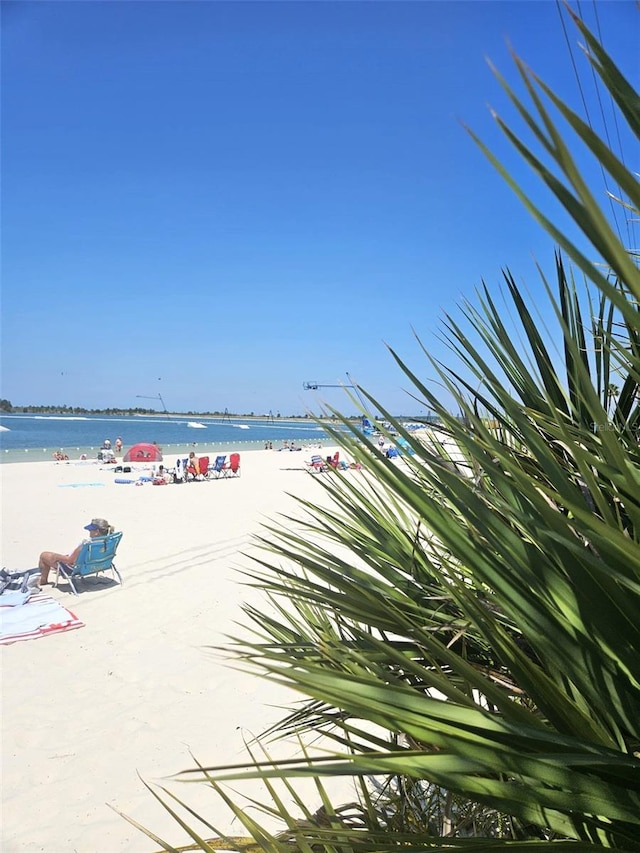 property view of water with a beach view