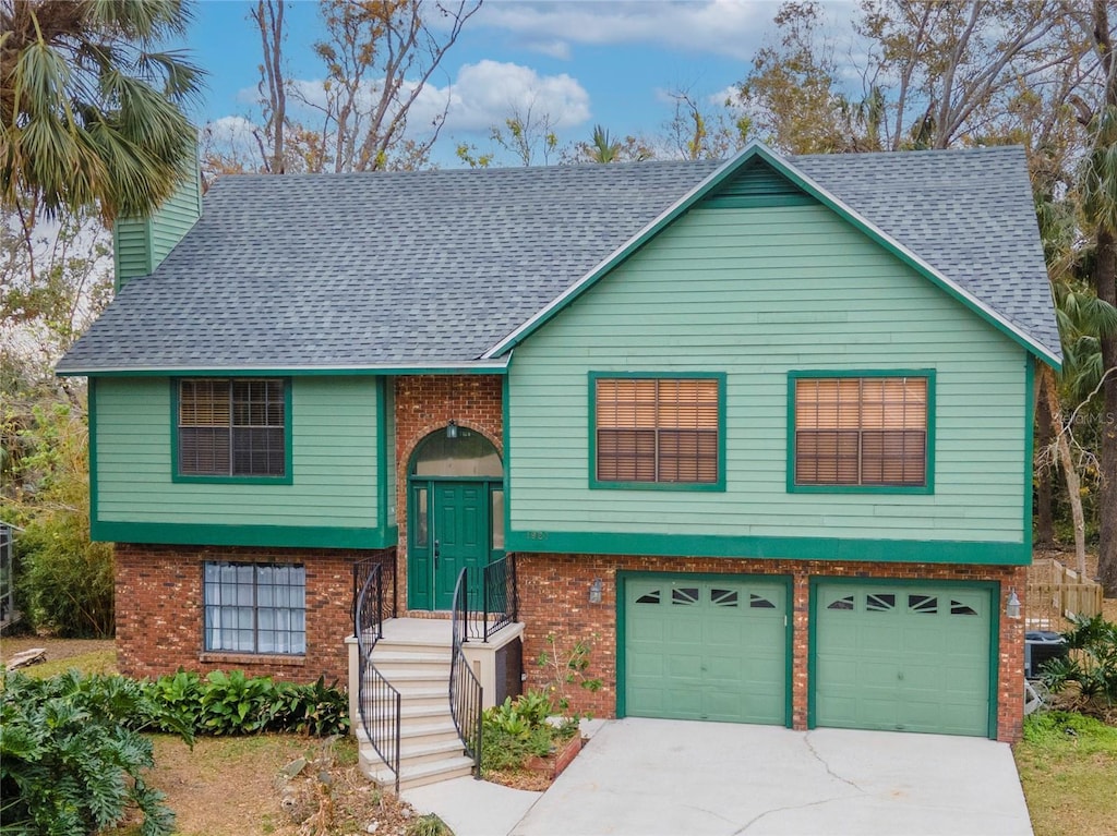 bi-level home with a garage