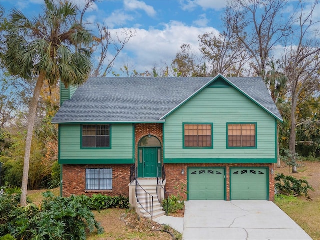 split foyer home with a garage