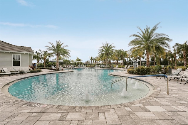 view of pool featuring a patio area