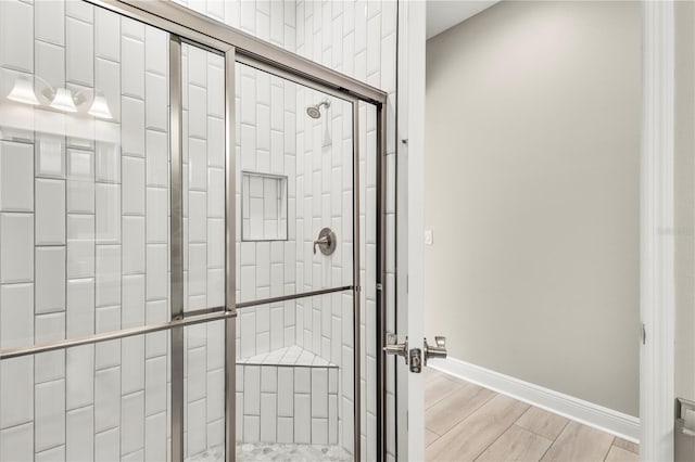 bathroom with walk in shower